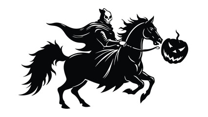 Headless Horseman Holding a Pumpkin