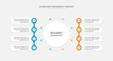 Dos and Don'ts, Pros and Cons, Vs, Versus Comparison Circle Infographic Design Template