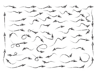 Arrow collection vector icon set on white background