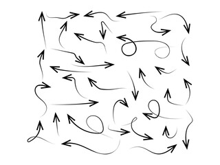 Arrow collection vector icon set on white background