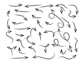 Arrow collection vector icon set on white background