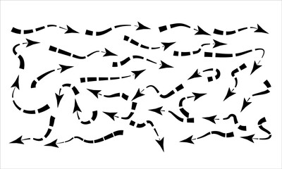 Arrow collection vector icon set on white background