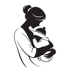 Mothers day vector silhouette