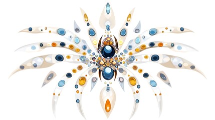 Abstract Jewel Spider Art  Decorative Gemstone Insect Design