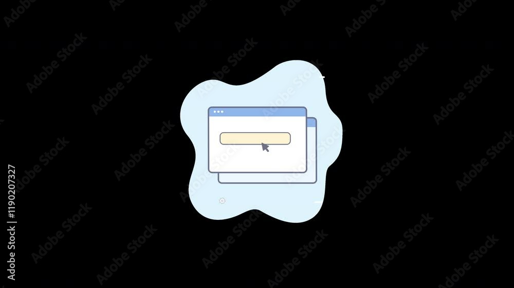 Poster a simple 2d animation of a cursor clicking on a button in a web interface.