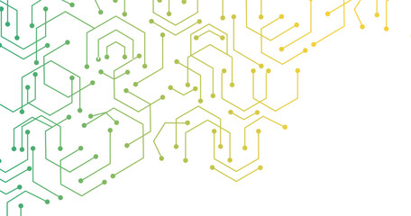 Abstract yellow green hexagon. geometric texture background. scientific technology. Vector illustration.