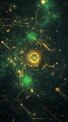 Textured yellow and green grainy background with noise effect, suitable for modern graphics and creative visuals, book illustration style