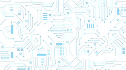Circuit board technology electronics wallpaper repeat design. Microchip board seamless pattern, vector background. 