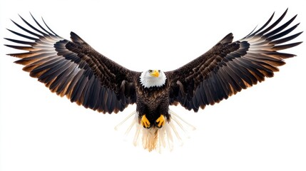 Fototapeta premium Majestic Eagle Soaring with Wings Spread Wide