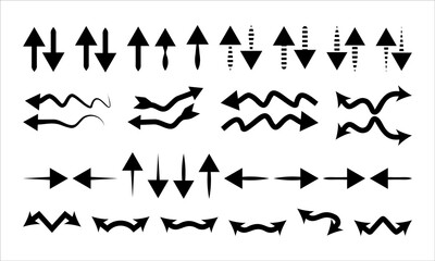 Fototapeta premium Black arrow collection vector design icon set on white background.