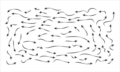 Black arrow collection vector design icon set on white background.