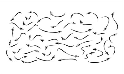 Black arrow collection vector design icon set on white background.