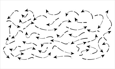 Black arrow collection vector design icon set on white background.