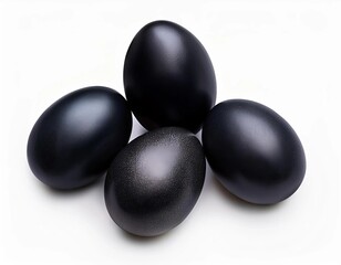 black eggs on a white background isolate