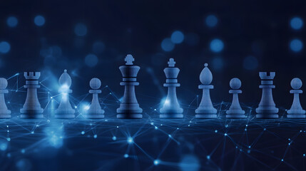 Business strategy visuals showcasing strategic planning, decision-making processes, and chessboard metaphors, illustrating the importance of foresight, precision, and calculated moves in successful bu