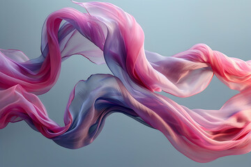 Abstract Background Illustration - Flowing Pink and Purple Fabric