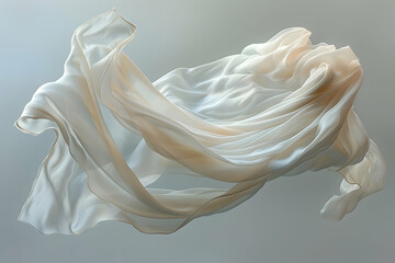 Photo - Flowing White Fabric Abstract Background