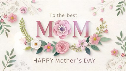 elegant mother day card video design with spinning flower