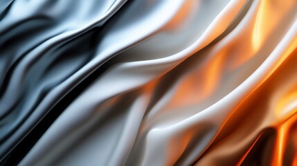 Fototapeta premium Abstract Draped Silk Fabric in Warm and Cool Tones