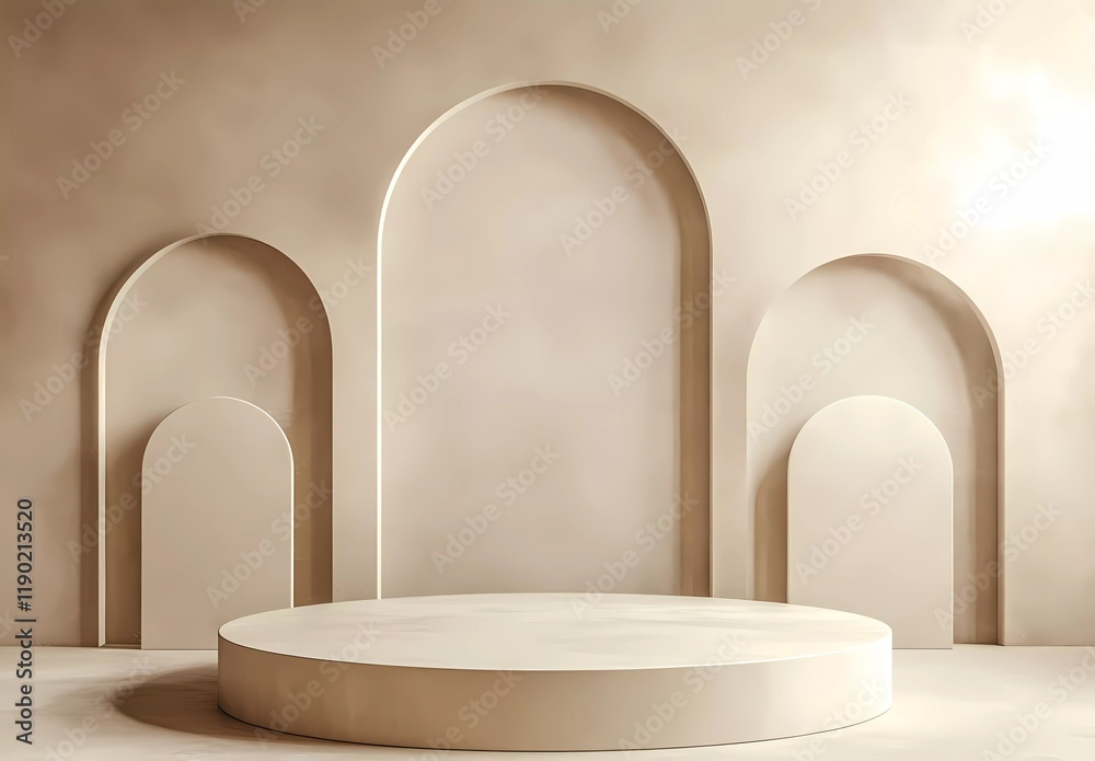 Poster 3d render of an abstract background with geometric, minimal shapes and empty space for product prese