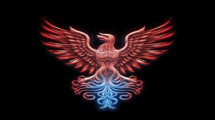Fototapeta premium Fiery Phoenix Bird Majestic Wings Design Art