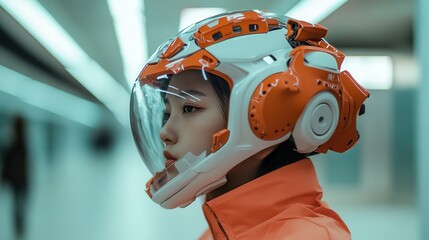 Futuristic collaboration between AI and human intelligence,