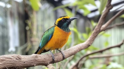 Obraz premium Vibrant Tropical Bird on a Branch