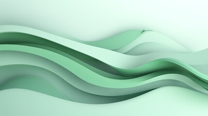 Obraz premium Abstract Green Wavy Layers Design Background