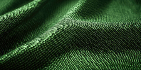 Green Fabric Texture Background Close-Up for Textile and Design Content