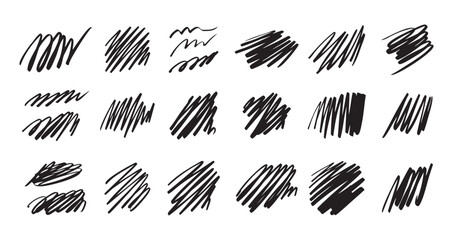 Scribble with a black pen. Test line Grunge hand drawn doodles 