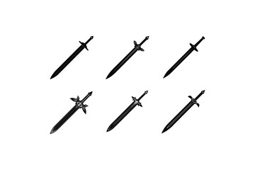 Set of Sword Vector Illustration on White Background


