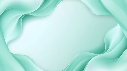 Obraz premium Abstract Mint Green Wave Frame Background Design