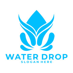 water splash logo design. Water drop vector logotype.