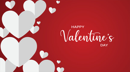 Naklejka premium Valentine's Day poster template flat vector illustration, greeting card, Templates for celebration