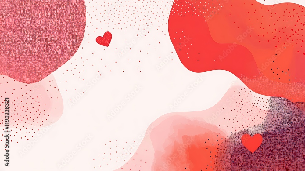 Canvas Prints Abstract red and pink watercolor hearts background.