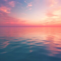 Fototapeta premium Serene Sunset Sky Reflected On Calm Ocean Water