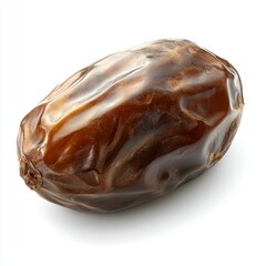 Whole Brown Date with Shiny Texture Isolated on White
