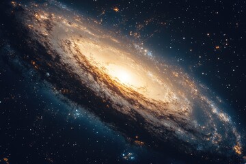 Fototapeta premium Spiral Galaxy with Bright Center