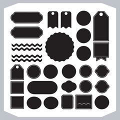 Special Offer Sale Tags and Ribbon Banners Icon Silhouettes Pack,  Offer Tags Coupons and Sale Banners