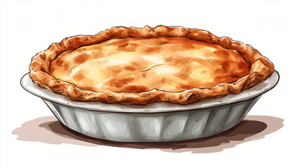 An American apple pie with cinnamon and a buttery crust, epitomizing American dessert culture.