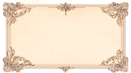 Elegant Ornate Frame Design With Beige Background