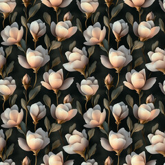 Nature flower, Seamless patterns in 3d style of floral.EXT-0028