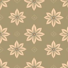 Seamless Endless Hand Painting Abstract Watercolor Metallic Colors Floral Flower Daisy