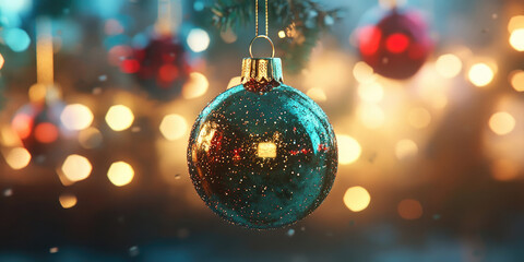Christmas Bauble with Bokeh Lights for Holiday Decorations
