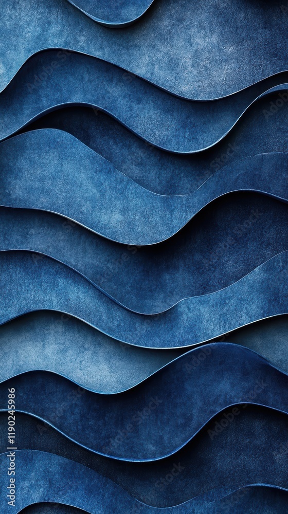 Wall mural a deep blue textured background with subtle waves and shadows