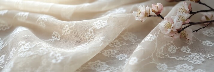 Fototapeta premium A delicate transparent lace-like design with overlapping motifs and soft gradients