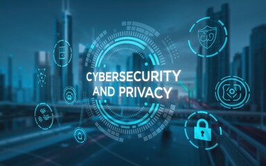 Obraz premium Cybersecurity and Privacy Digital Network Protection System