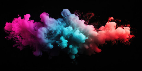 Fototapeta premium An abstract image of swirling blue, pink, and orange smoke