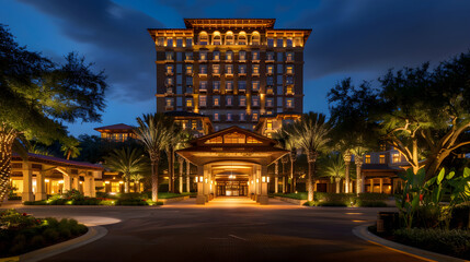 The Luminary Night View of the Luxurious JW Marriott Hotel: A Symphony of Architecture and Elegance