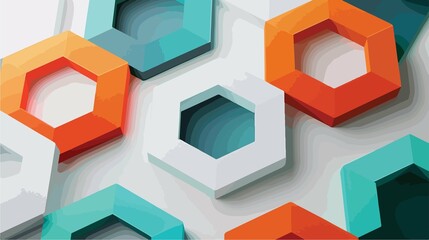 Obraz premium Geometric Corporate Business Card Design Template 3d Art Color Shape Modern Vector Hexagon Company 